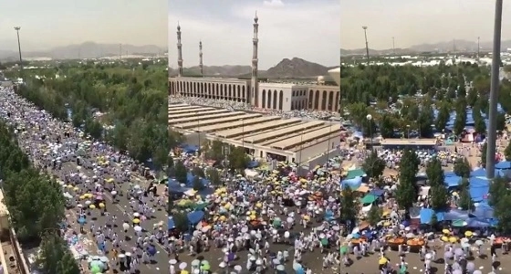 بالفيديو.. جموع حجاج بيت الله الحرام تستقر على صعيد عرفات الطاهر
