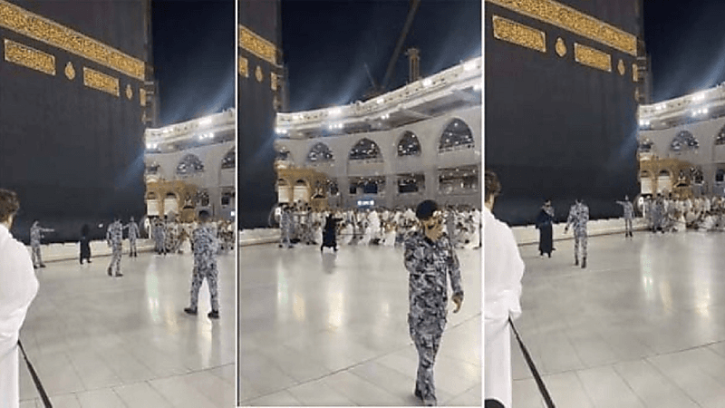 شاهد.. فرحة غامرة لمعتمرة بعدما سمح لها رجال الأمن بتقبيل الحجر الأسود