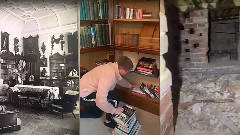 بالفيديو.. رجل يكتشف أنفاق سرية وغرفًا مخفية تحت منزله بداخلها قطع أثرية