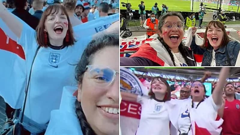 بالصور.. مباراة إنجلترا والدنمارك تتسبب في فصل مشجعة بريطانية من عملها