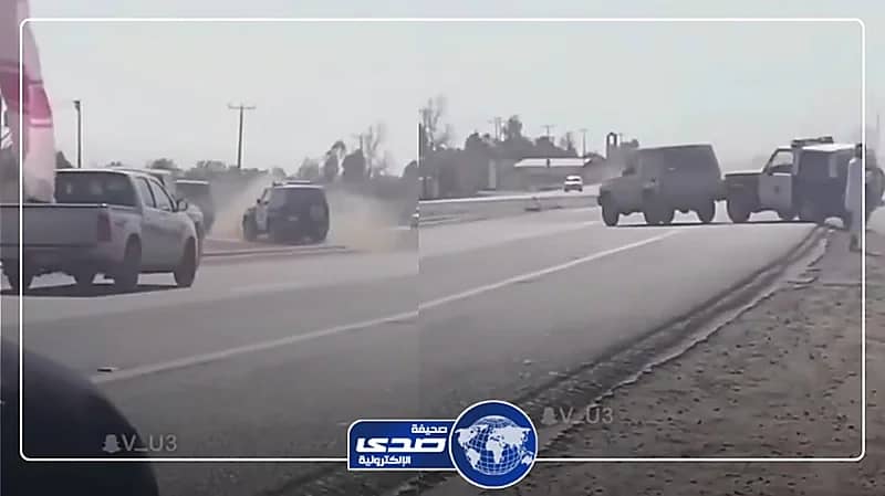 مطاردة بين دورية أمنية ومفحط على طريقة أفلام الأكشن بالجوف..فيديو