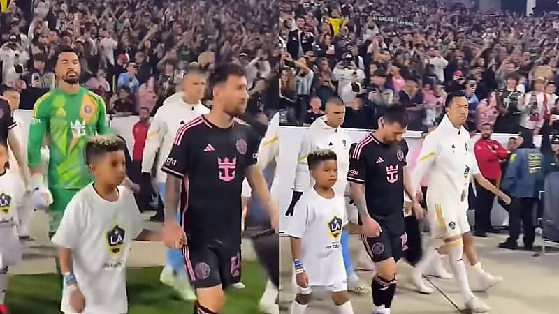 ميسي برفقة نجل كيم كارداشيان في مواجهة فريقه وولوس أنجلوس .. فيديو