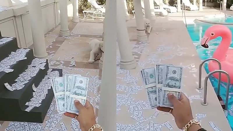 محمد رمضان يستمر في استفزاز جمهوره ويلقي الدولارات إلى نمور