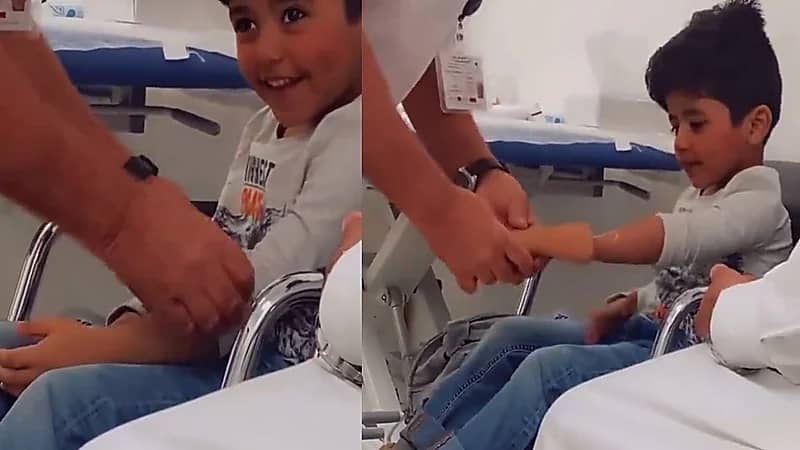 طفل يخطف القلوب بفرحته بتركيب طرف صناعي: صار عندي يدين