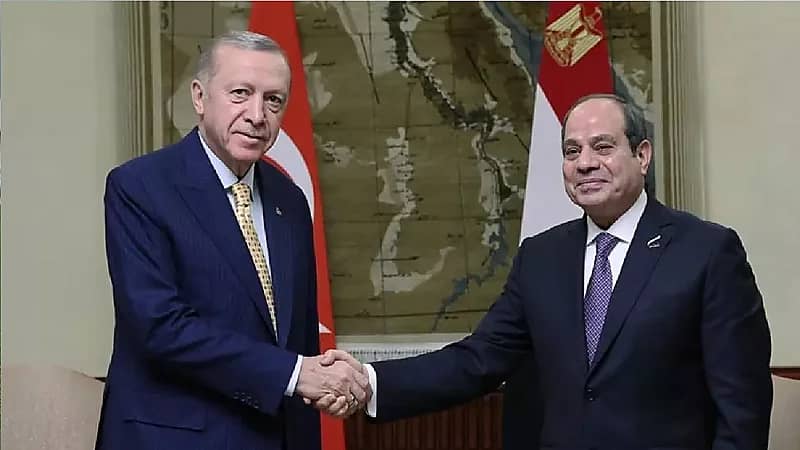 لأول مرة .. السيسي يجتمع مع أردوغان في القاهرة