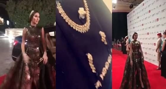 بالفيديو.. مريم حسين تخطف الأنظار بعقد ثمنه مليوني ونصف دينار في مهرجان دبي