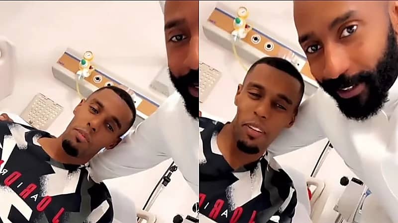 وليد عبدالله يزور حسين شيعان بعد إصابته بسرطان الدم .. فيديو