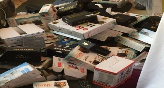 مصادرة 185 ريسيفر يلتقط القنوات المشفرة والإباحية بالسليمانية