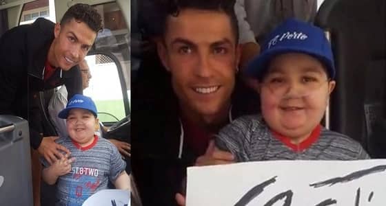 بالفيديو.. رونالدو يوقف حافلة منتخب البرتغال لاحتضان طفل مريض