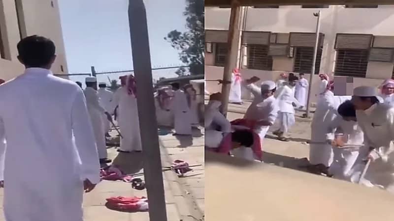 مضاربة بالعصى والعقال داخل مدرسة .. فيديو