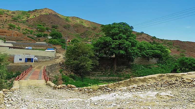 مواطن يبني جسرًا معلقًا فوق مجرى سيل بجازان