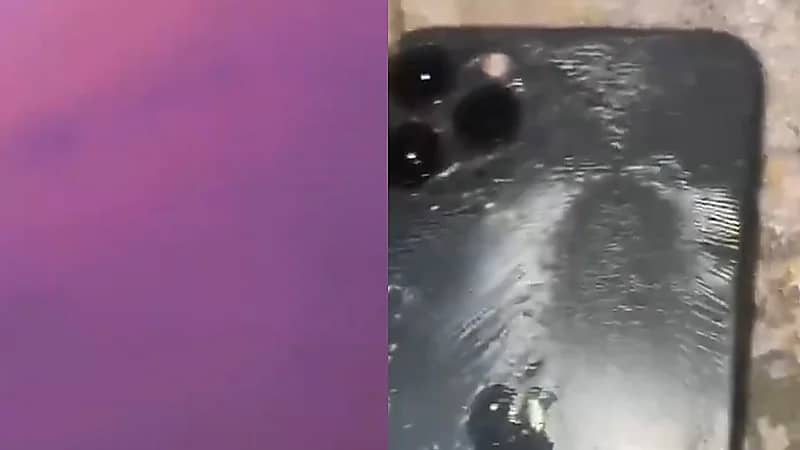 شاب يتعرض لضربة صاعقة تتسبب في إتلاف جواله .. فيديو