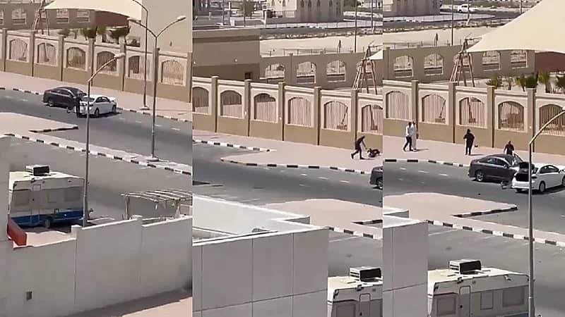 بالفيديو .. رجل يعتدي بوحشية على امرأة في أحد شوارع الكويت