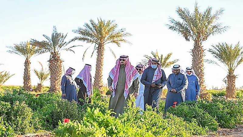 صور.. مزرعة مواطن تستوقف أمير الحدود الشمالية