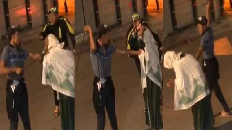 القبض على شاب اعتدى على زوجته في طريق عام