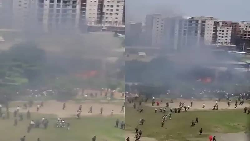 تحطم طائرة بنغلاديشية داخل حرم جامعي بوسط دكا.. فيديو