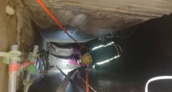 إنقاذ عامل آسيوي من الاختناق داخل خزان مياه بالمجاردة