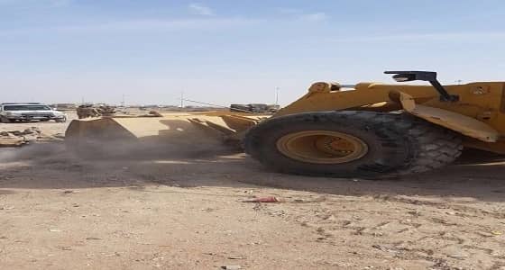 بالصور.. إزالة اعتداء مساحته 15 ألف متر بجشم