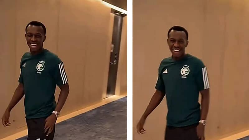 وصلة ضحك هستيري لـ سعود عبدالحميد في معسكر الأخضر .. فيديو