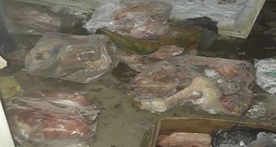 بالصور.. مداهمة حوش ومصادرة طن ونصف لحوم فاسدة بمكة
