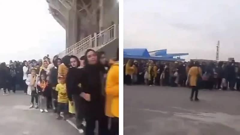 لحظة توافد مشجعات فريق سباهان أصفهان لملعب نقش جيهان .. فيديو