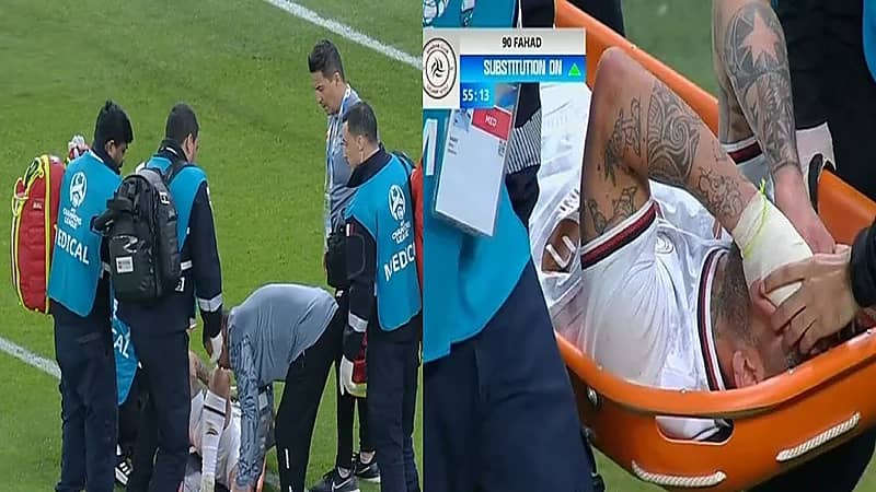 فيديو..لحظة خروج كارلوس جونيور مصابا في مباراة الشباب والدحيل