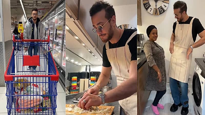 بالفيديو .. سعد لمجرد يرقص ويطبخ بعد خروجه من السجن