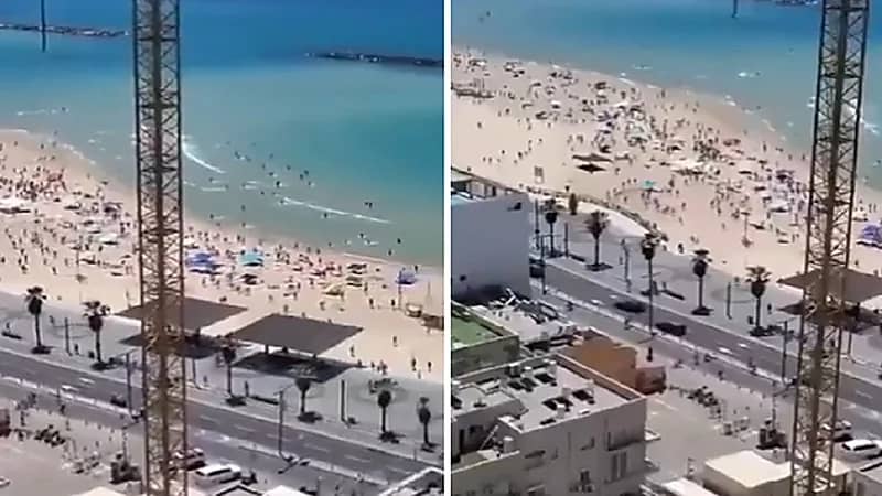 شاهد.. هروب جماعي لعشرات المستوطنين في تل أبيب