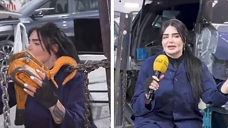 فتاة كويتية تحكى تجربتها في العمل بمجال ميكانيكا السيارات.. فيديو
