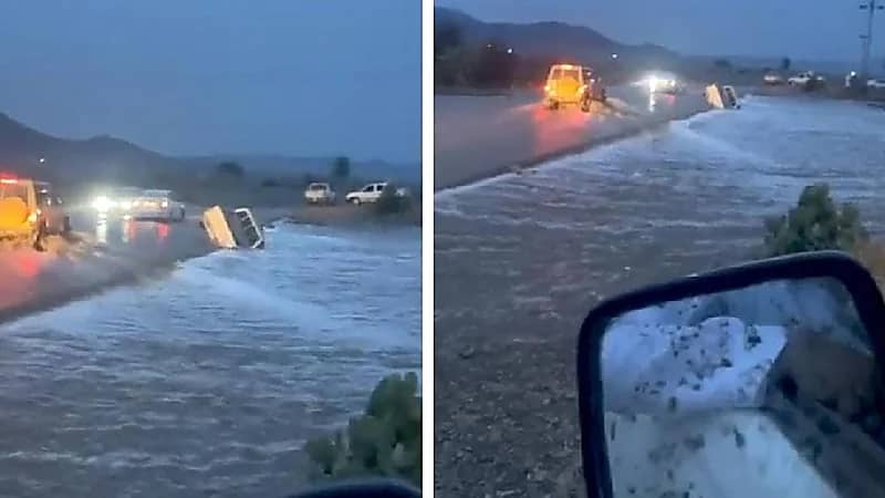 جريان سيول غرب مدينة مهد الذهب .. فيديو