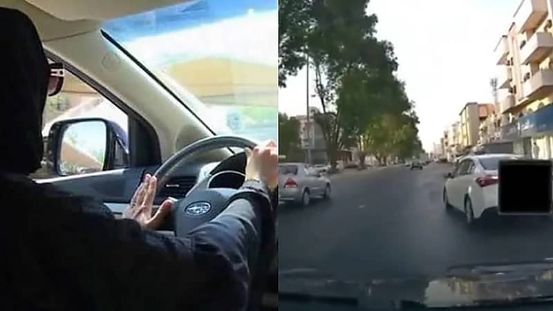 مشادة حادة بين فتاة وقائد سيارة وسط الطريق .. فيديو