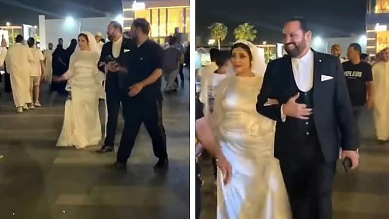 زفة عروسان مصريان في بوليفارد عنيزة ..فيديو