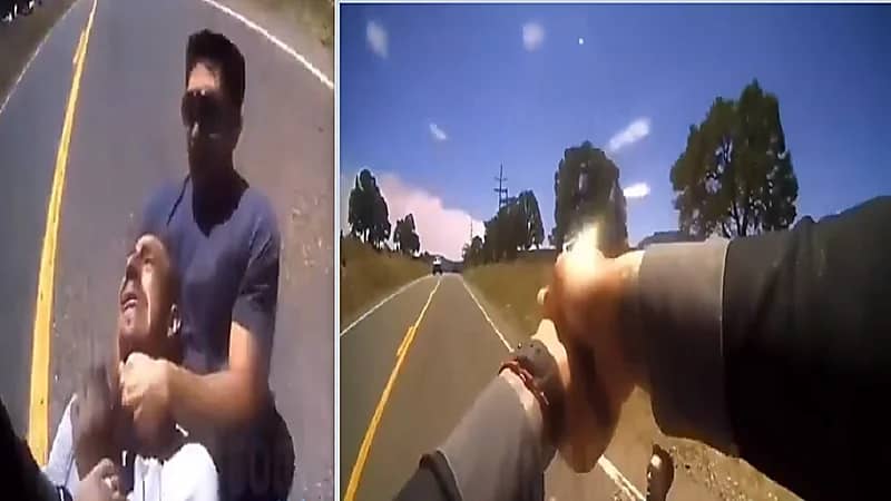 شاب يساعد شرطية حامل في ضبط مجرم على طريقة الأفلام..فيديو