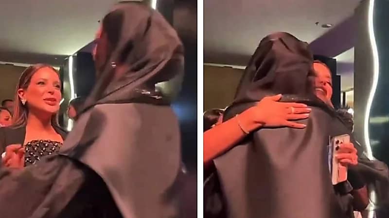 لقاء عفوي بين يارا النملة وبيبي عبدالمحسن في حفل جوي أورد..فيديو