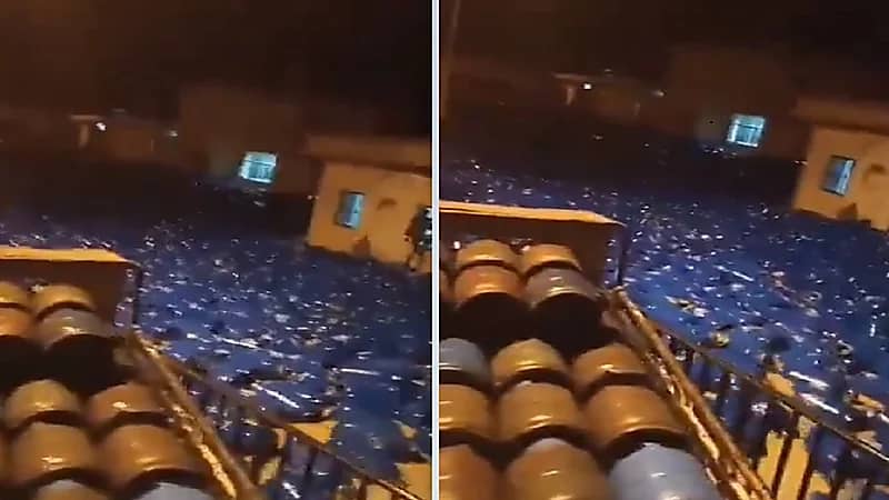 الأمطار تٌغرق اسطوانات الغاز في سوريا .. فيديو