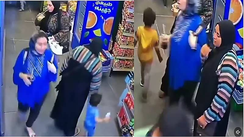 سيدة تحاول اختطاف طفل في وضح النهار أمام أعين والدته.. فيديو