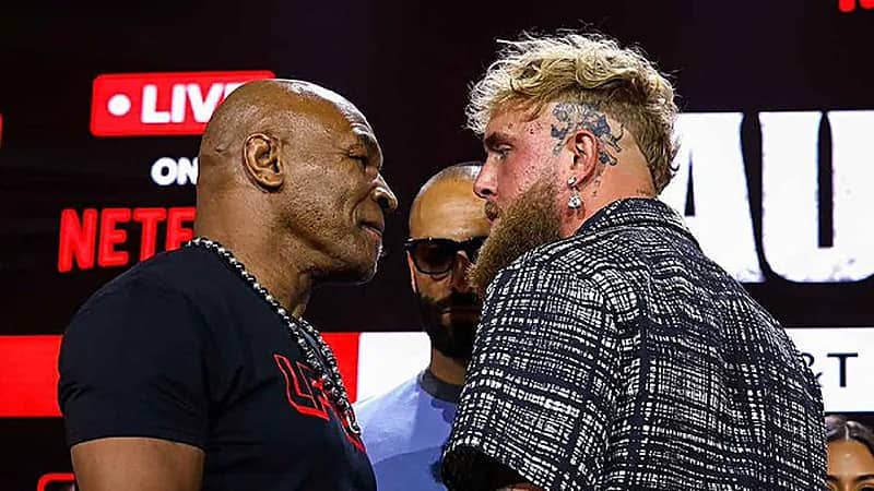 عنف في المؤتمر الصحفي بين الملاكمين تايسون وبول..فيديو