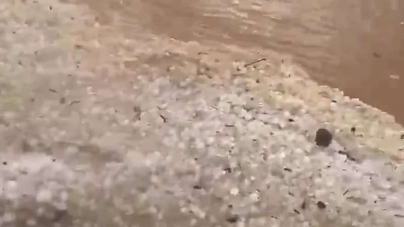 تساقط برد قوي شمال غرب العاصمة الرياض ..فيديو