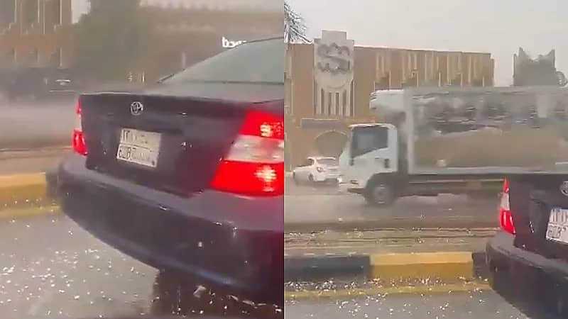 أمطار الخير والبركة تغمر طرقات بريدة  .. فيديو