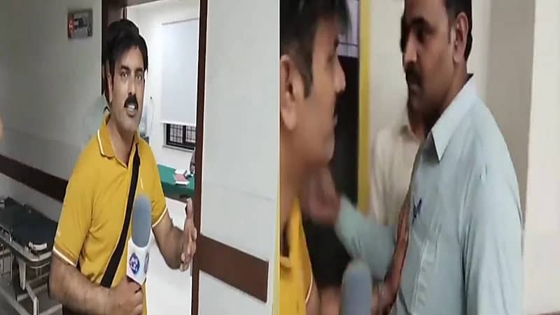 مراسل يتعرض للصفع من مسؤول بمستشفى على الهواء مباشرةً.. فيديو