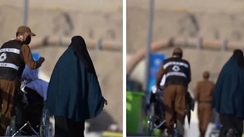 رجل أمن يخطف الأنظار بتصرفه مع مسنة من ذوي الاعاقة .. فيديو