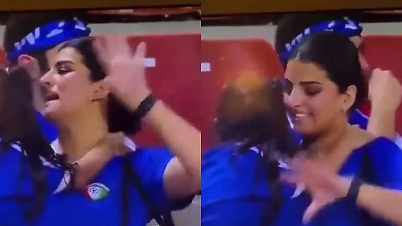 ردة فعل طريفة من مشجعة كويتية لـ طفلتها بعد خسارة الكويت   .. فيديو