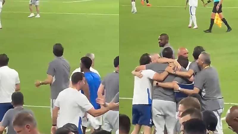 إنزاغي يحتفل مع طاقمه المساعد بالتأهل والفرحة تملأ أرجاء الملعب .. فيديو