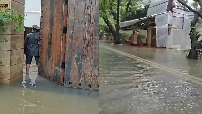 مياه الأمطار تقتحم منزل أميتاب باتشان .. فيديو