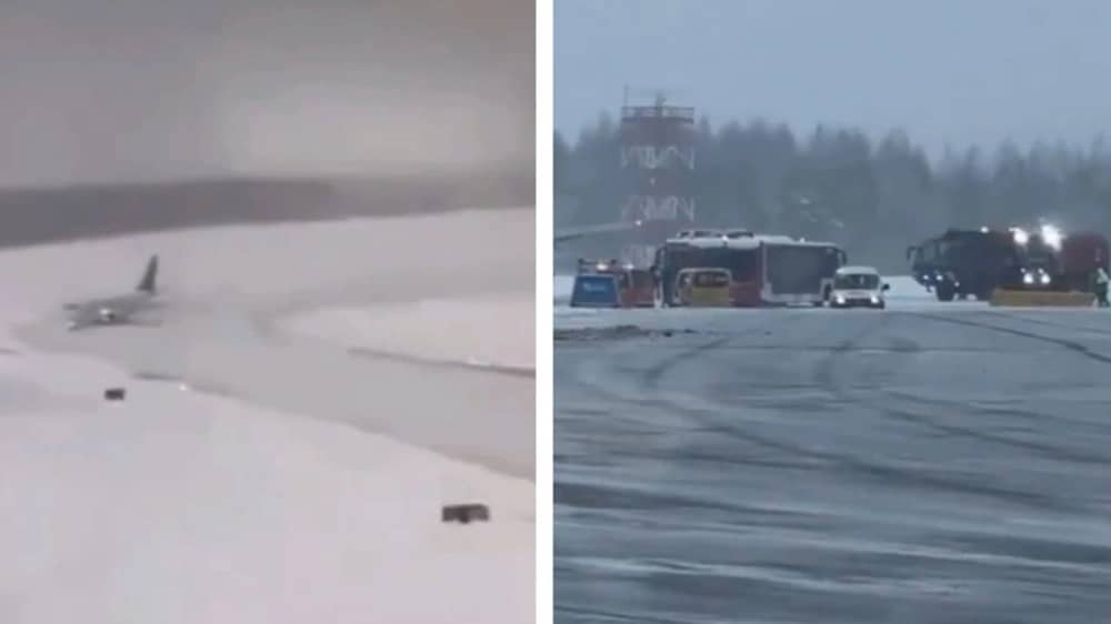 انزلاق طائرة بولندية في ليتوانيا يوقف الرحلات ويثير الذعر بين الركاب .. فيديو