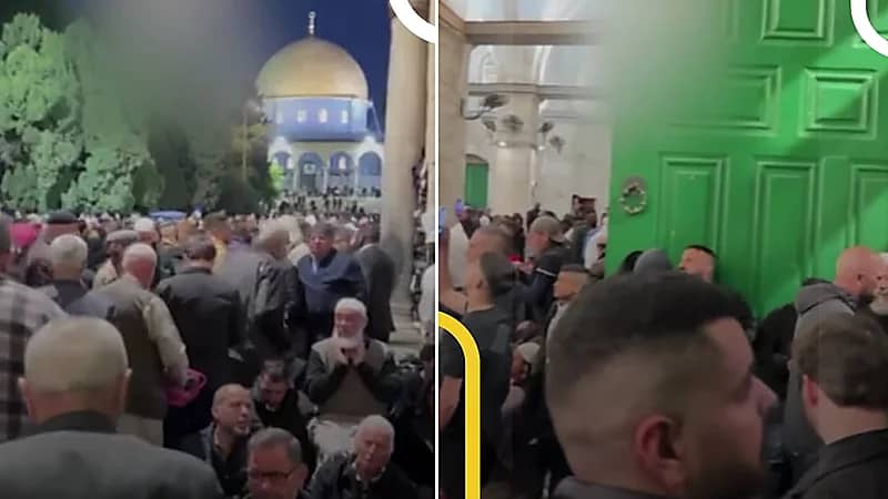 تكبيرات العيد تصدح في المسجد الأقصى في أول أيام عيد الفطر.. فيديو