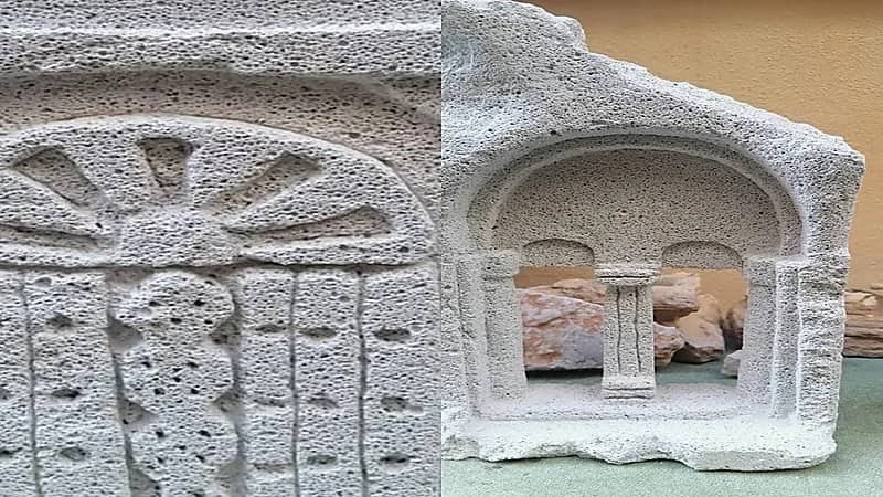 بالصور.. فنان يحول الأحجار إلى مجسمات أثرية