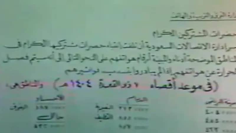 فيديو نادر..الاتصالات تحذر المشتركين المتأخرين في السداد بفصل الحرارة قبل 38 عاماً