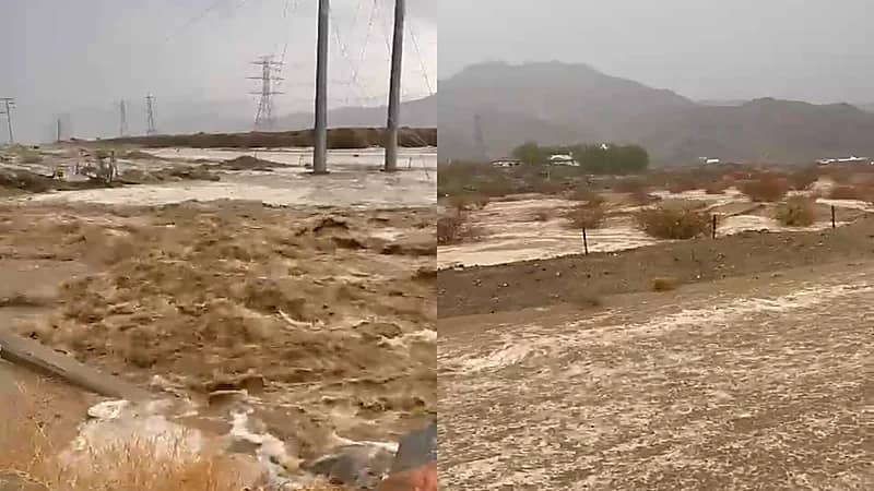 مشاهد لهطول الأمطار على وادي نعمان بمكة