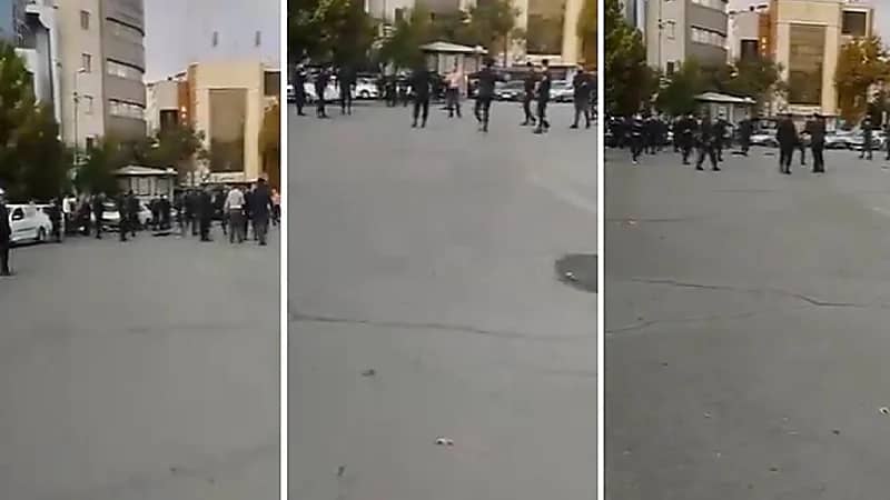 شاهد..  20 مرتزق من قوات البسيج يفشلون في القبض على شخص قاومهم بشجاعة